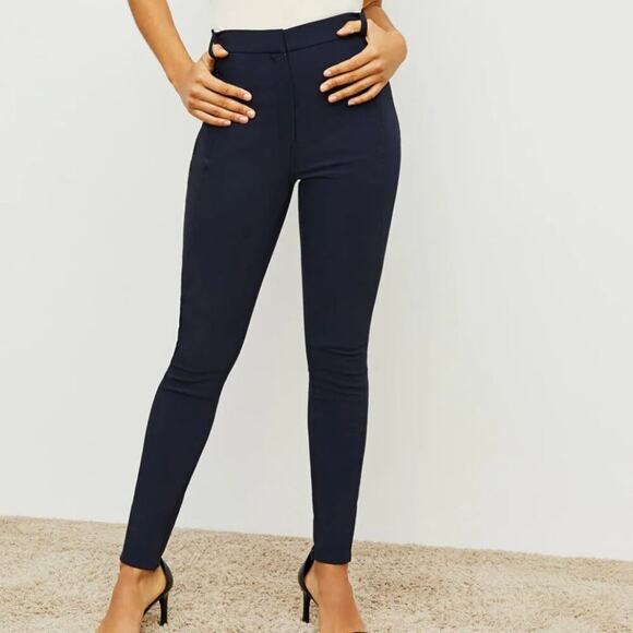 M.M. LaFleur The Curie Pant Powerstretch Stretch Skinny Pants Navy Blue 0 - Picture 1 of 11